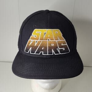 Star Wars Vintage Opening Scene Logo Gold Embroidered Snapback Hat Baseball Cap